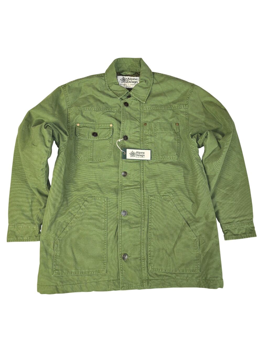 Alpine Design Chore Coat Womens Small Quilted Lined Olive Green NWT